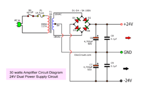 24V power supply for 30w amplifier circuit