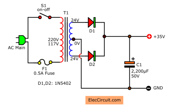 36V to 48V DC Power supply circuit