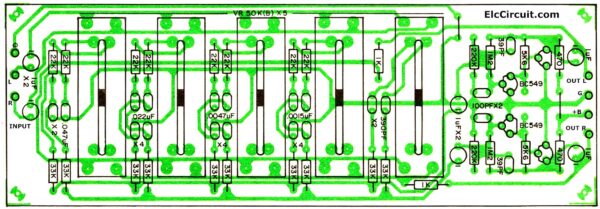 Components layout transistor equalizer circuit