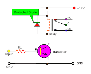 protected diode for transistor circuit