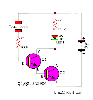 transistor touch switch circuit