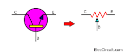 transistors works like variable resistor