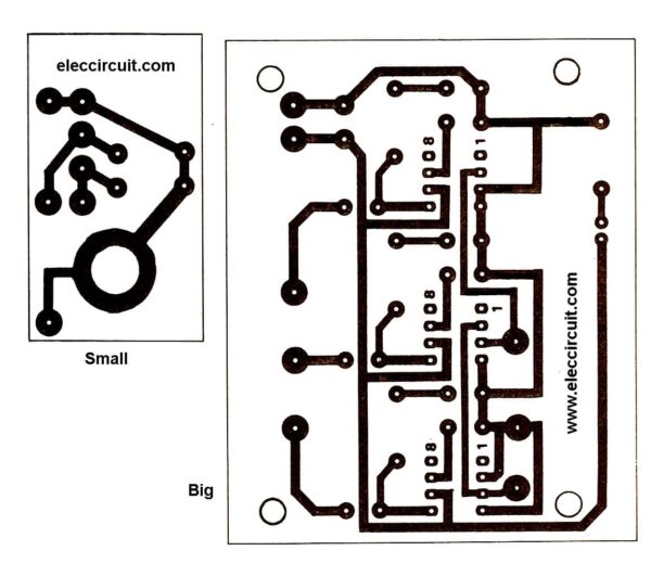 The actual size of single-side PCB layout.