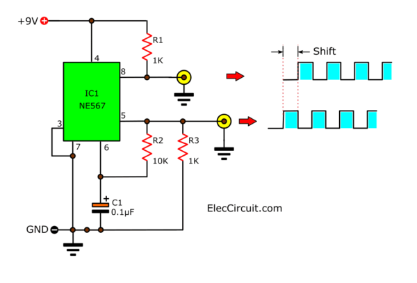 2-phase oscillator using NE567