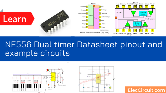 NE556 Dual timer Datasheet pinout and example circuits