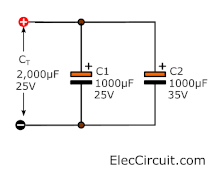 Parallel electrolytic capacitors