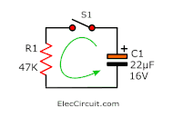 discharge RC time constant circuit