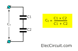 two capacitances divided