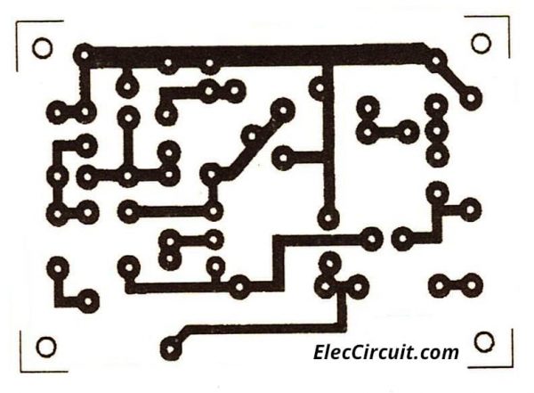 Copper PCB layout of high impedance preamplifier