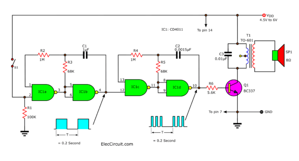 Clock Generator circuit using 4011