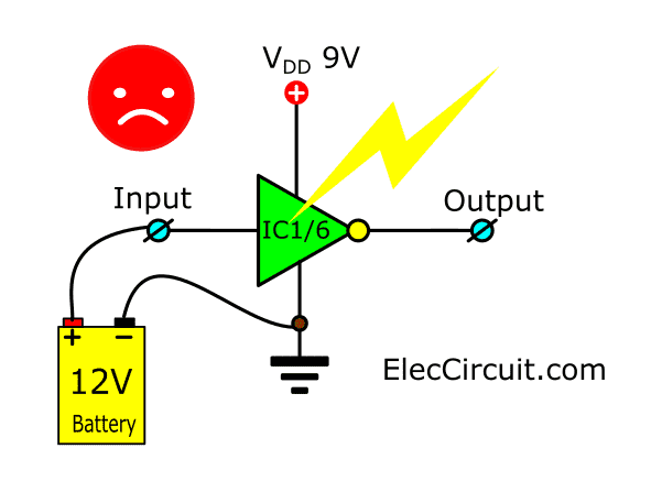 input voltage should not exceed VDD