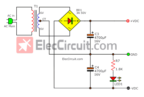 Dual power supply of Class A headphone amplifier circuit
