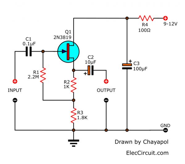 FET Preamplfier high impedance input