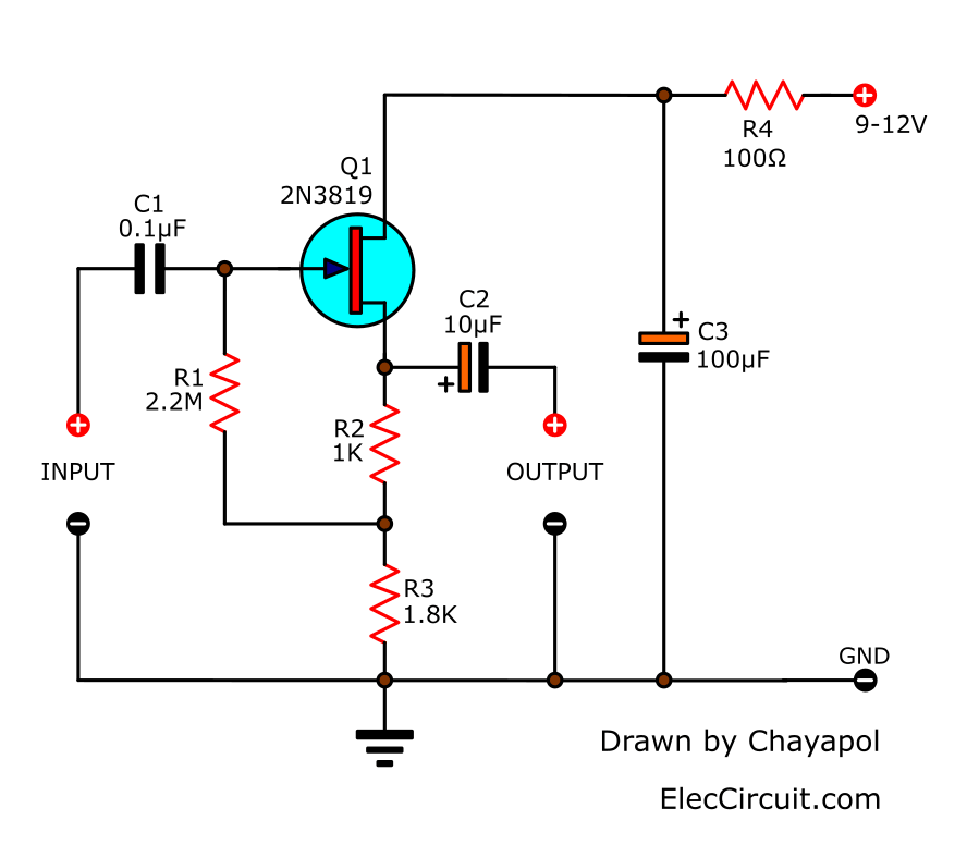 index finger Plumber mill 4 Preamplifier circuits using transistors - Eleccircuit.com