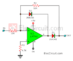 Half-wave precision rectifiers circuit using OP-AMP