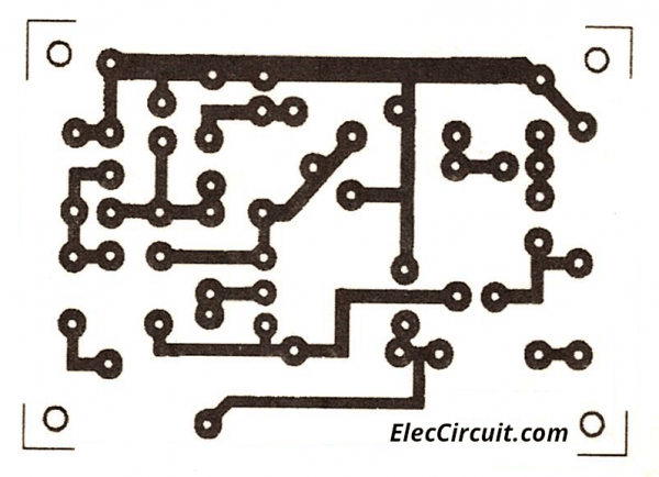 Actual-size of Single-sided Copper PCB layout