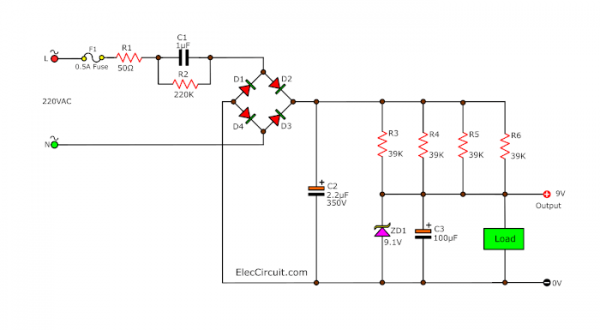 Swipe Udover glemme Simple transformerless power supply circuits | ElecCircuit.com