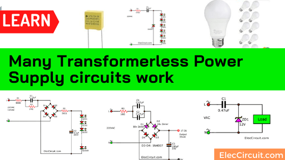 Swipe Udover glemme Simple transformerless power supply circuits | ElecCircuit.com