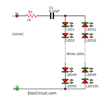 White LEDs on AC mains