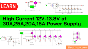 High Current 12V-13.8V at 30A,25A,20A,15A Power Supply