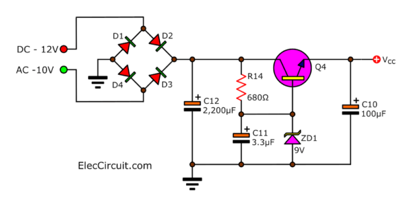 Power supply of small preamplifier