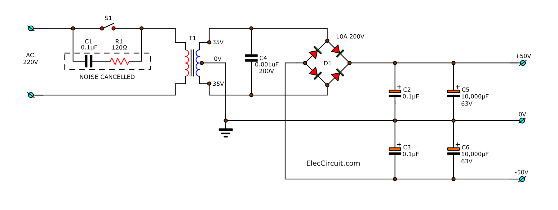 STK4231II 50V Dual Power supply circuit