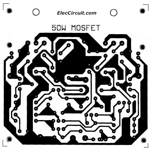 PCB layout of 50W MOSFET amplifier