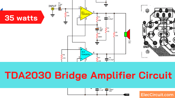 TDA2030 Bridge amplifier project 35 watts