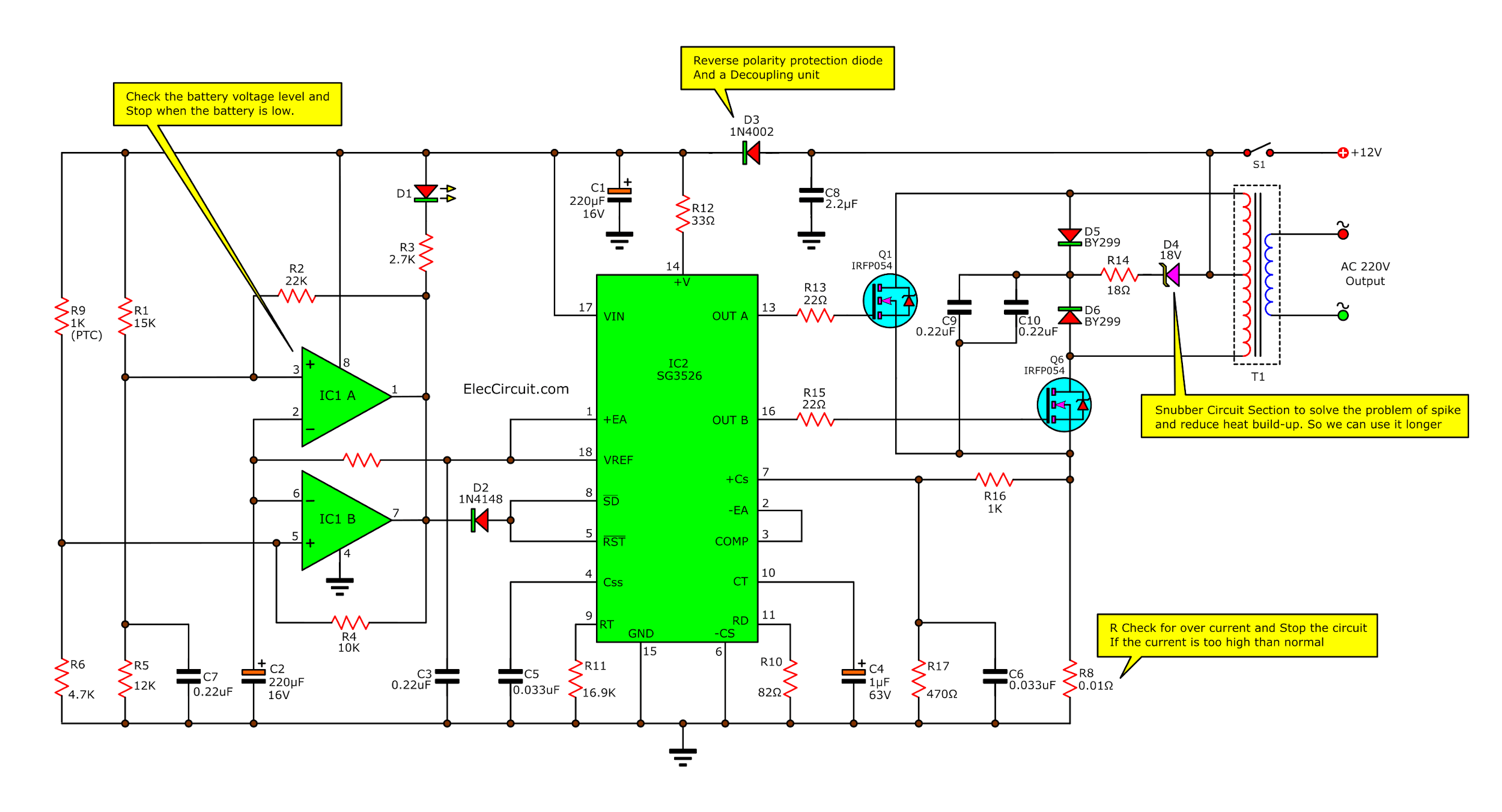 to build 200W inverter circuit Diagram project |