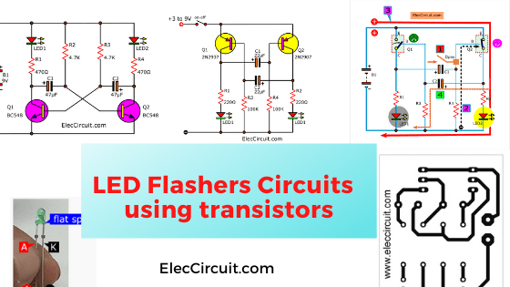 Learn 2 LED Flasher circuits using transistor