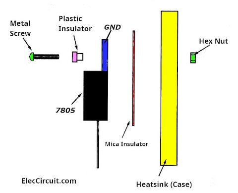 Mounting 7805 heatsink