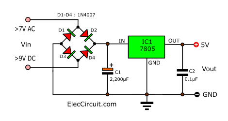 7805 regulator circuit