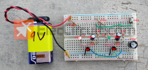 Coin Toss circuit using multivibrator transistor