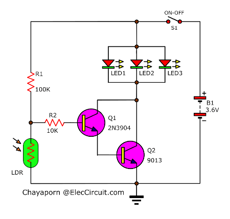 Kids Automatic Night light circuit