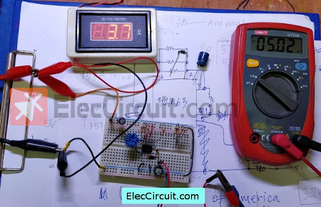 Breadboard 3.7V Boost converter MC34063