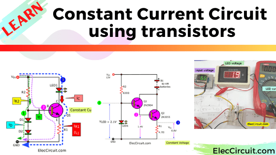 Constant current circuit using transistors