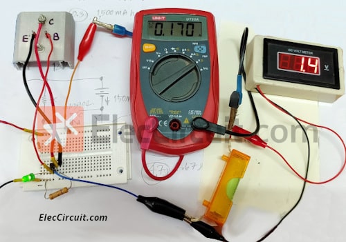 Testing Ni-HM-battery charger circuit using transistors
