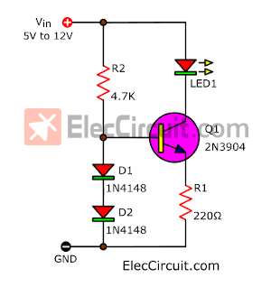 Basic constant current circuit using transistor