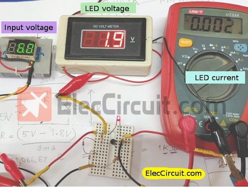 Measuring constant current of LED