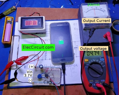 Boost DC converter to charge mobile