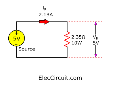 schematic diagram 5V supply to resistor load
