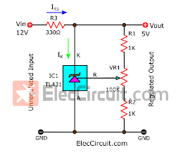 Adjustable Regulator circuit using TL431