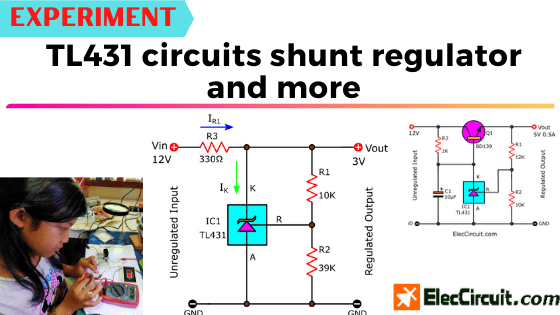 Experiment TL431 circuits as shunt regulator