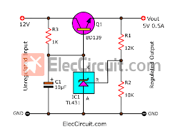 Series regulator passing transistor using TL431