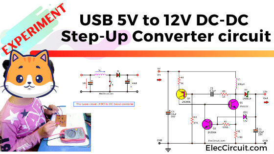 USB 5V to 12V DC-DC Step-Up Converter circuit