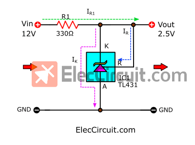 How TL431 works as a fixed Zener diode regulator