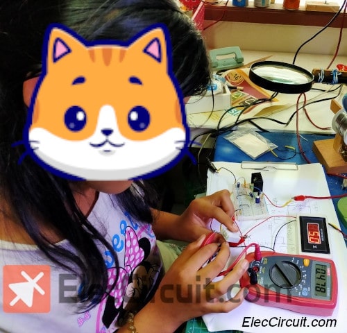 Testing load, measure current of transistor pass regulator