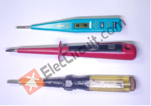 Tester screwdriver, Neon Screwdriver we use.