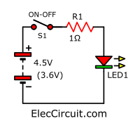 one LED flashlight with 3.6V batt