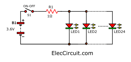 easier 24 high power LED flashlight diagram